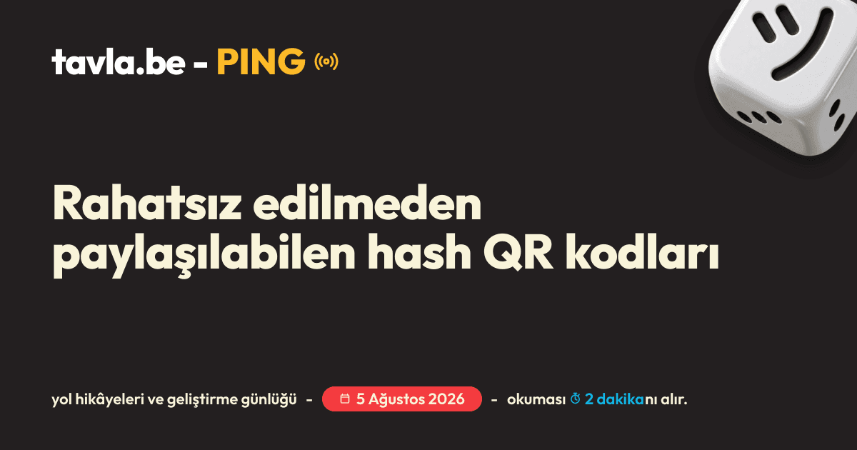 Rahatsız edilmeden paylaşılabilen hash QR kodları için Ping kapak görseli