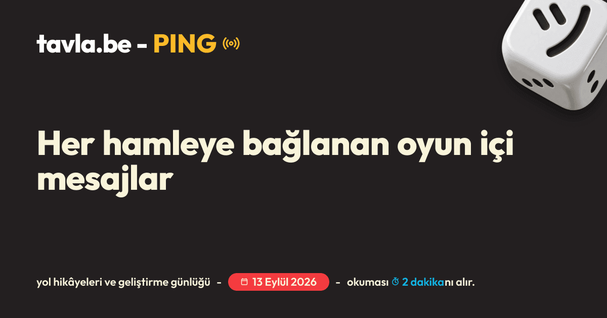 Her hamleye bağlanan oyun içi mesajlar için Ping kapak görseli
