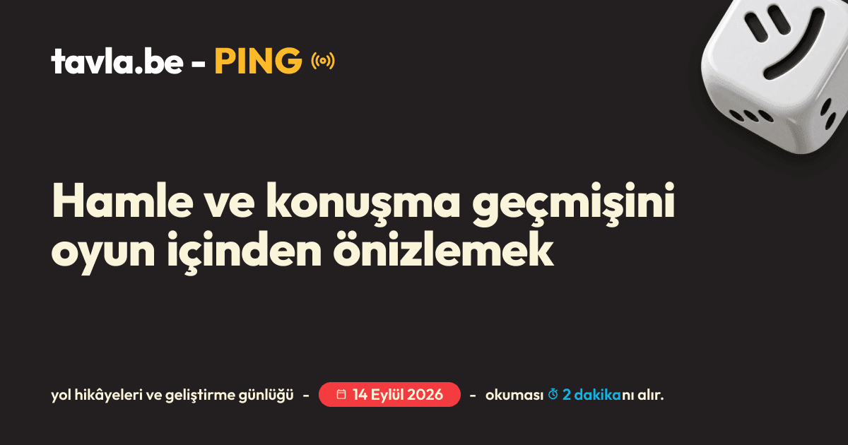 Hamle ve konuşma geçmişini oyun içinden önizlemek için Ping kapak görseli