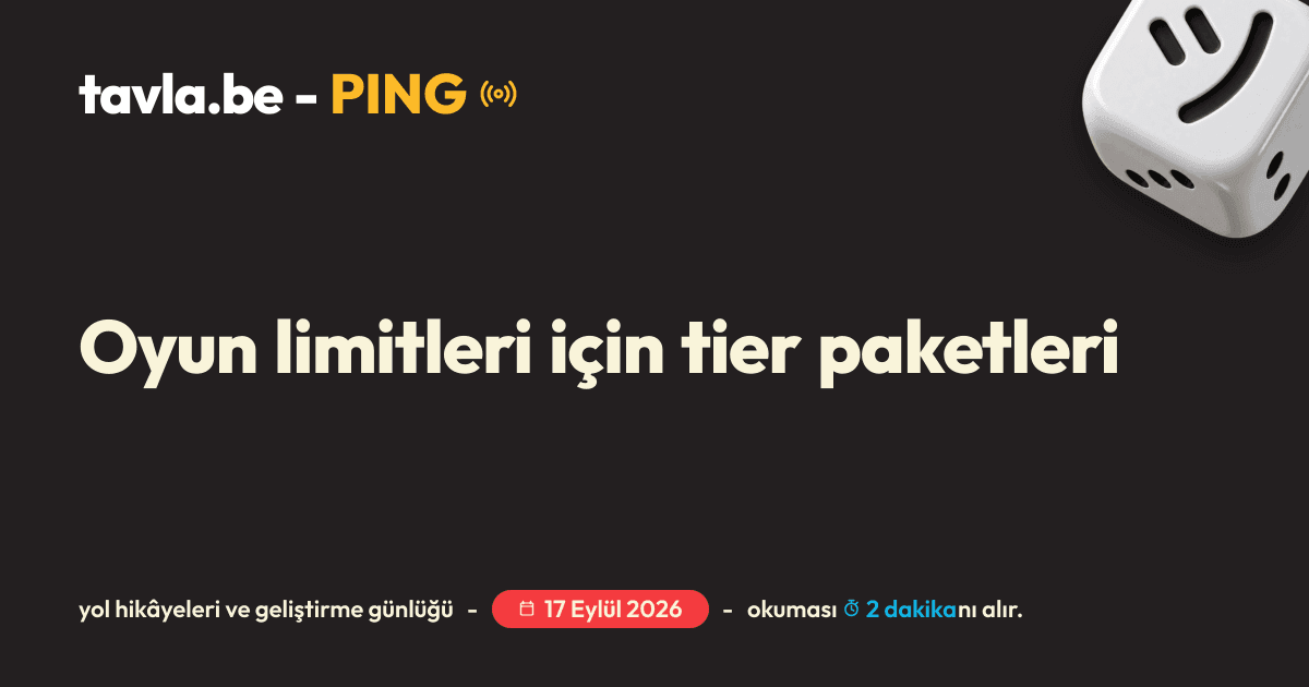 Oyun limitleri için tier paketleri için Ping kapak görseli