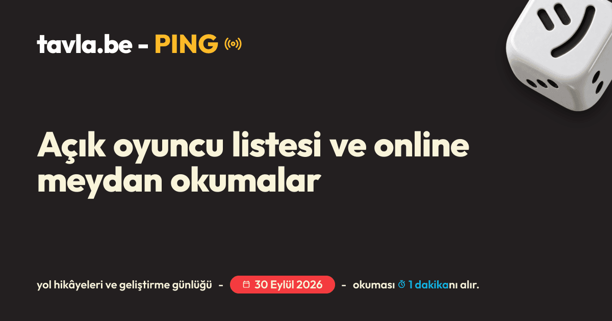 Açık oyuncu listesi ve online meydan okumalar için Ping kapak görseli