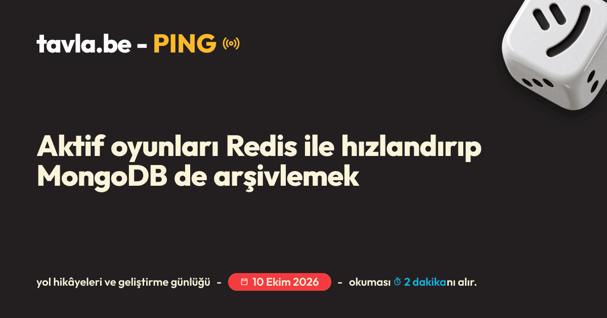 Aktif oyunları Redis ile hızlandırıp MongoDB'de arşivlemek için Ping kapak görseli